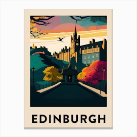 Edinburgh 3 Vintage Travel Poster Canvas Print