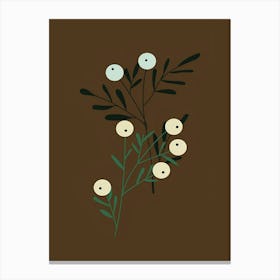 Flowers On A Brown Background Canvas Print