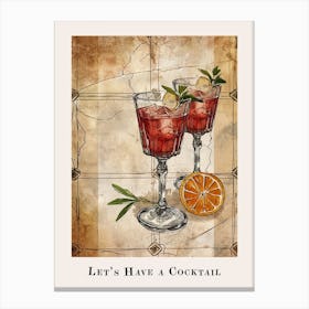 Let S Have A Cocktail Poster 1 Canvas Print
