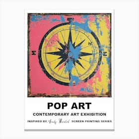 Poster Compass Pop Art 3 Canvas Print
