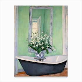 A Bathtube Full Lily Of The Valley In A Bathroom 1 Canvas Print