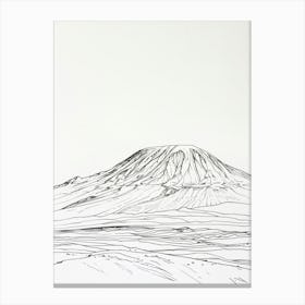 Mount Kilimanjaro Tanzania Line Drawing 1 Canvas Print