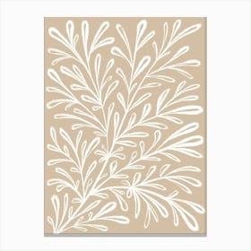 Beige White Plant Canvas Print