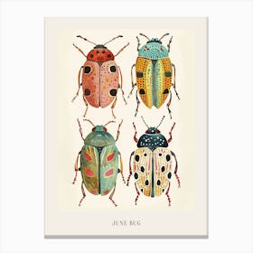 Colourful Insect Illustration June Bug 8 Poster Canvas Print