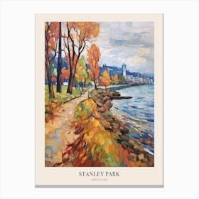 Autumn City Park Painting Stanley Park Vancouver Canada Poster Canvas Print