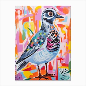 Colourful Bird Painting Grey Plover 2 Canvas Print