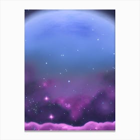Zen Planet Clouds Surreal Stars And Fog Abstract Purple Planet Canvas Print