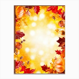 Autumn Leaves Glowing With Bright Yellows Fiery Oranges And Deep Reds Encased Within A Whimsical (3) Canvas Print