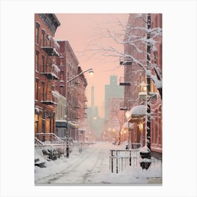 Dreamy Winter Painting New York City Usa 1 Canvas Print