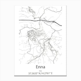 Enna,Italy Minimalist Map Canvas Print