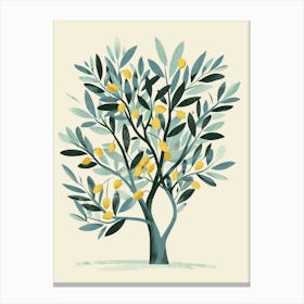 Olive Tree Flat Illustration 6 Canvas Print
