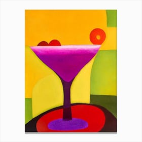 Frozen Strawberry Margarita Paul Klee Inspired Abstract 2 Cocktail Poster Canvas Print