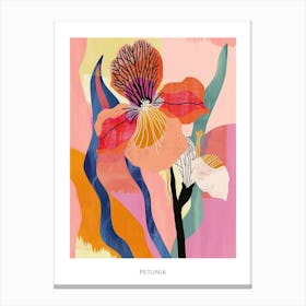 Colourful Flower Illustration Poster Petunia 3 Canvas Print