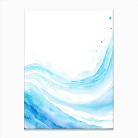 Blue Ocean Wave Watercolor Vertical Composition 22 Canvas Print