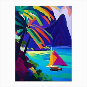 El Nido Philippines Colourful Painting Tropical Destination Canvas Print