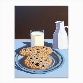 Oatmeal Cookie Bakery Product Acrylic Painting Tablescape Canvas Print