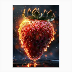 Strawberry In Flames Canvas Print