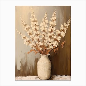 Snapdragon, Autumn Fall Flowers Sitting In A White Vase, Farmhouse Style 2 Canvas Print