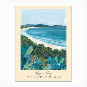 My Happy Place Byron Bay 3 Travel Poster Canvas Print
