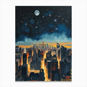 New York City At Night 2 Canvas Print