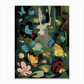 Butterflies in a Forest Montage I Canvas Print