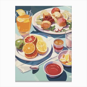 Fruit on the Table. Retro Food Canvas Print