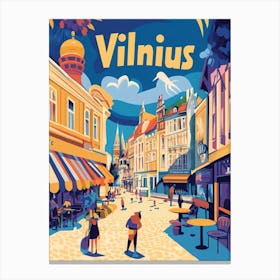 Aihrgdesign A 1970s Inspired Travel Poster For Vilnius 2 Canvas Print