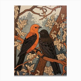 Art Nouveau Birds Poster Chimney Swift 2 Canvas Print