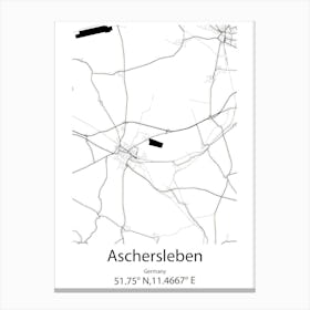 Aschersleben,Germany Minimalist Map Canvas Print