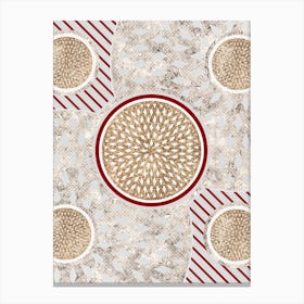 Geometric Abstract Glyph in Festive Gold Silver and Red n.0017 Canvas Print