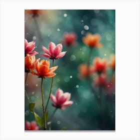 Flowers In The Rain Canvas Print