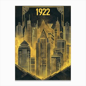 Aihrgdesign A Vintage Poster Showcasing Art Deco Architecture 6e8e48f2 E609 44df 82d3 50dc2f1342ca 1 Canvas Print