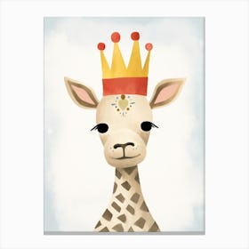 Little Giraffe 2 Wearing A Crown Canvas Print