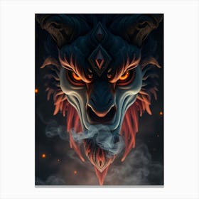 Demon Head in Smoke Canvas Print