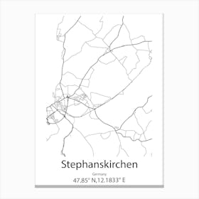 Stephanskirchen,Germany Minimalist Map Canvas Print