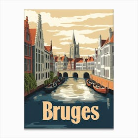 Aihrgdesign A Classic 1960s Travel Poster For Bruges Canvas Print