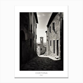 Poster Of Cortona, Italy, Black And White Analogue Photography 4 Canvas Print