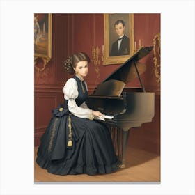 Victorian Woman Playing Piano Canvas Print