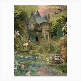 Collage Pond Monet Fairies Scrapbook 7 Canvas Print