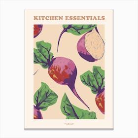 Turnip Root Vegetable Pattern Illustration Poster 1 Canvas Print