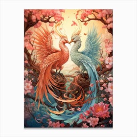Dragon And Phoenix Illustration 9 Canvas Print
