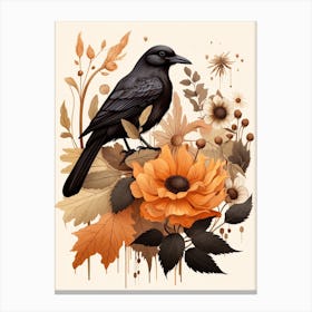 Fall Foliage Raven 3 Canvas Print