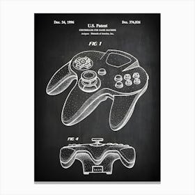 N64 Controller 2 Patent Print Video Game Controller Video Game Patent Game Controller Patent Game Poster Video Game Art Eg8261 Canvas Print