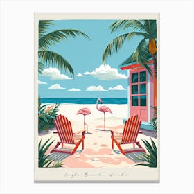 Poster Of Eagle Beach, Aruba, Matisse And Rousseau Style 4 Canvas Print