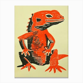 Red Malaysian Cat Gecko Block Canvas Print