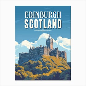 Vintage Edinburgh Scotland Travel Poster Canvas Print