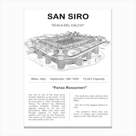 Ac Milan Football Stadium San Siro Canvas Print
