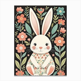 Floral Cute Baby Bunny Nursery (14) Canvas Print