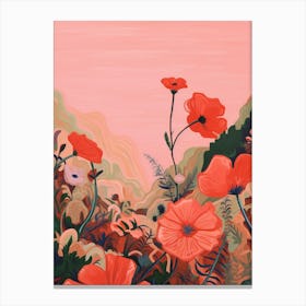 Boho Wildflower Painting Wild Geranium 2 Canvas Print