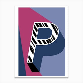 P Geometric Font Canvas Print